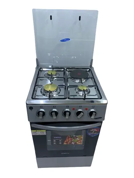 Ecomax Cooker 50x55cm 3 Gas Burners + 1 Hotplate Cooker  (1 YR WRTY)