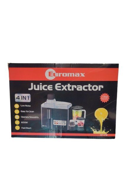 Euromax Juicer 4 in 1, Blender, grinder and Mill Food Processor 600W