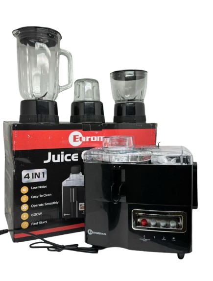 Euromax Juicer 4 in 1, Blender, grinder and Mill Food Processor 600W