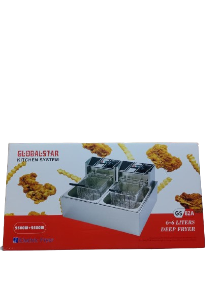 Globalstar Deep Fryer Electric Chips Fryer Double 6l+6L