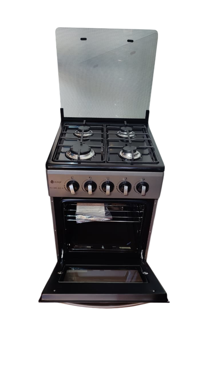 Nunix Cooker 50×55cm 4-Gas Burner , Gas Oven With free Gift KZ-560-GO-S