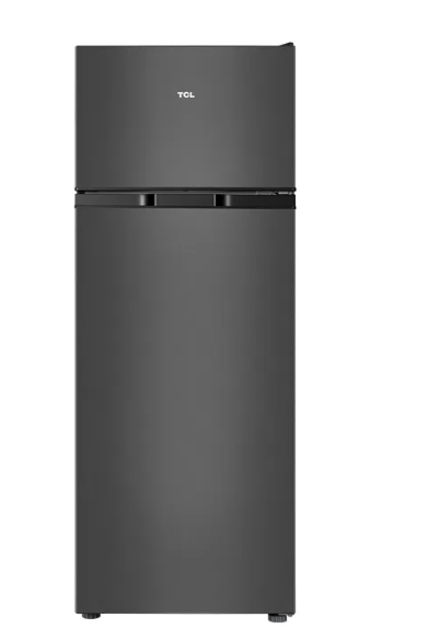 TCL Fridge 207 Litres  F270TM Top-Mount Double Door Refrigerator Premium Grey Efficient Cooling Model