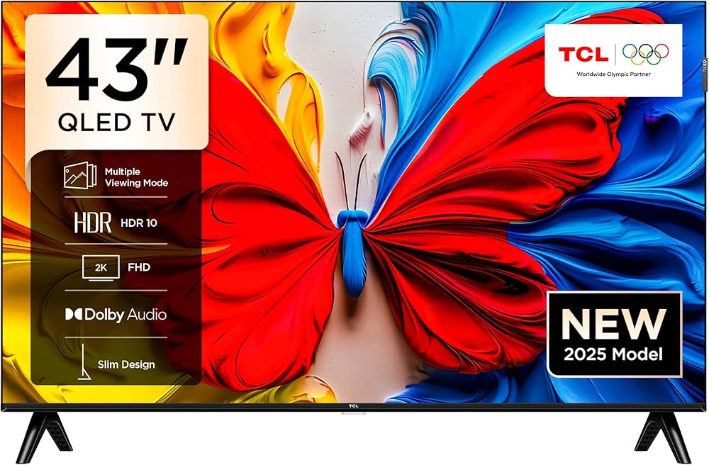 TCL TV 43 Inch 43S5K FHD QLED Smart TV  Full HD, HDR, Google TV, Dolby Audio