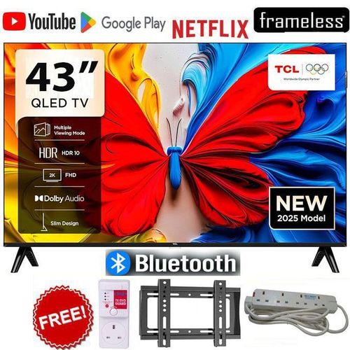 TCL TV 43 Inch 43S5K FHD QLED Smart TV  Full HD, HDR, Google TV, Dolby Audio With Free Gifts
