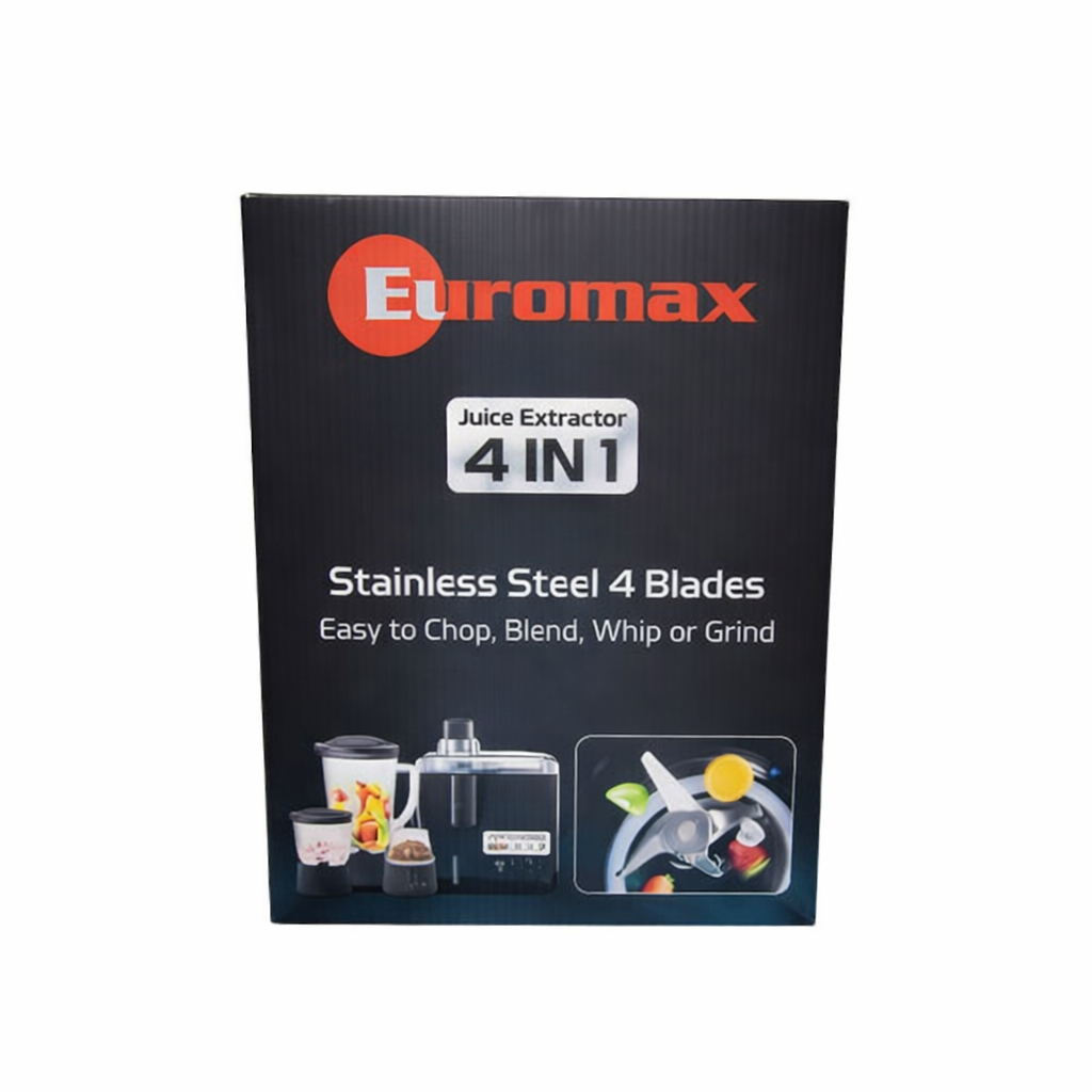 Euromax Juicer 4 in 1, Blender, grinder and Mill Food Processor 600W