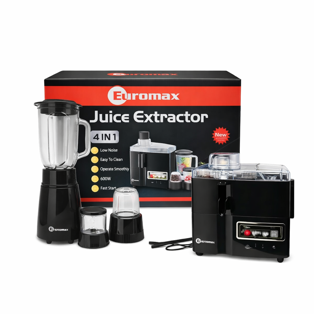 Euromax Juicer 4 in 1, Blender, grinder and Mill Food Processor 600W