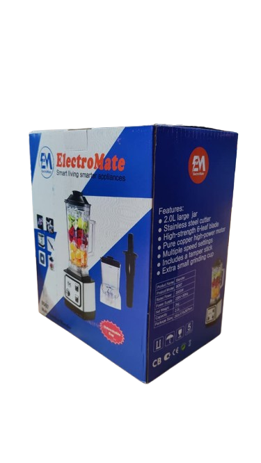 ElectroMate 2-In-1 Blender With Grinder BD07 High Power Kitchen Blender 2L
