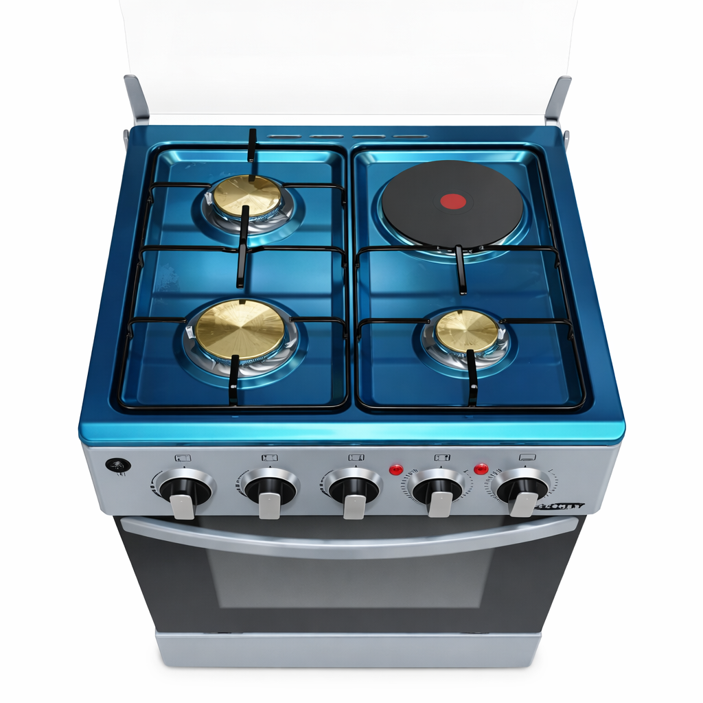 Ecomax Cooker 50x55cm 3 Gas Burners + 1 Hotplate Cooker  (1 YR WRTY)