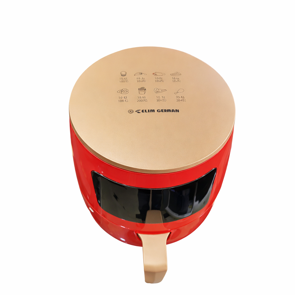 Selim Air Fryer Oil Free, Healthier 4.5 Liters 1400W Shiny Red 1 YR Waanty