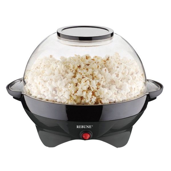Rebune Popcorn Maker RE-5-045 800W, 24 Cups Capacity, Non-Stick, Detachable Plate, Electric Popcorn Machine