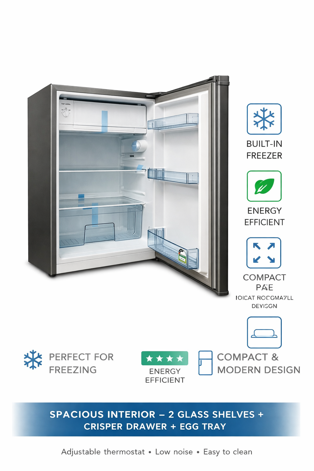 Ecomax Fridge 90L Single Door Energy Efficient