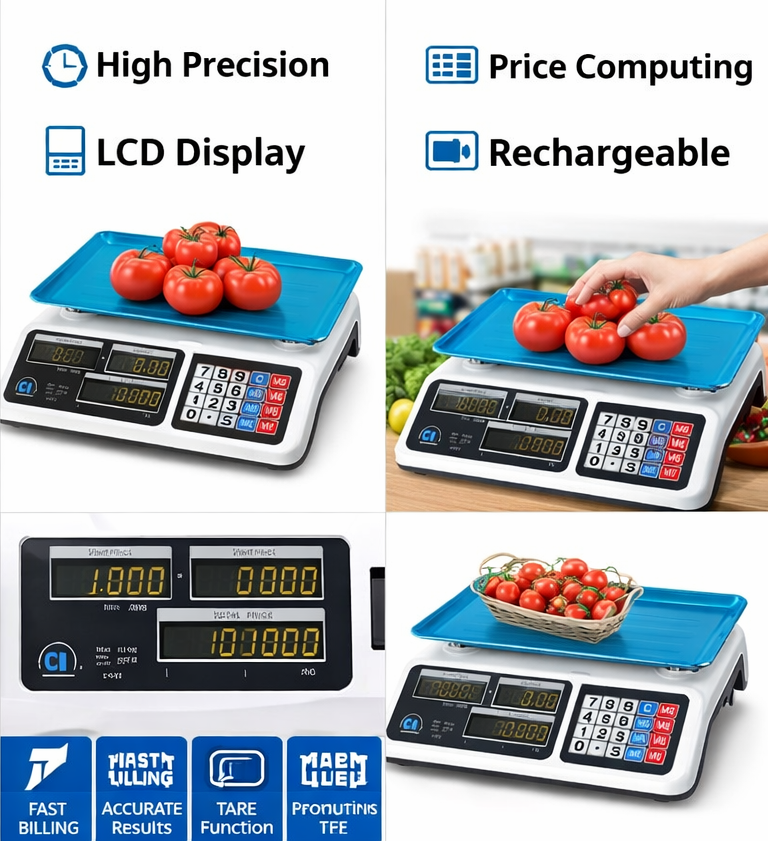 ElectroMate 40KG Digital Shop Scale CS01 LED Display Price Computing Machine