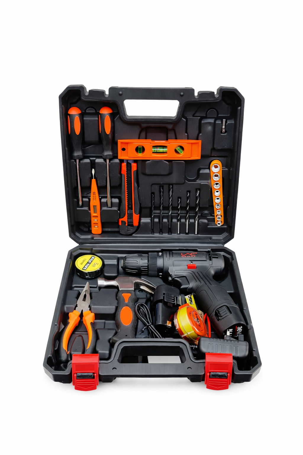 Lac Laichy 21V Cordless Drill Machine Kit, Rechargeable Electric Screwdriver Set with Accessories, Carry Case L-3939