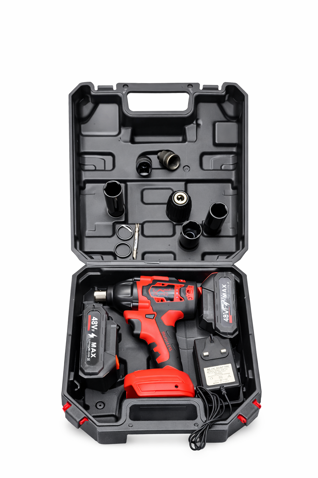LAC Laichy Wrench Kit 48V Cordless Impact, Rechargeable Electric Drill Gun with 2 Batteries, Charger and Carry Case