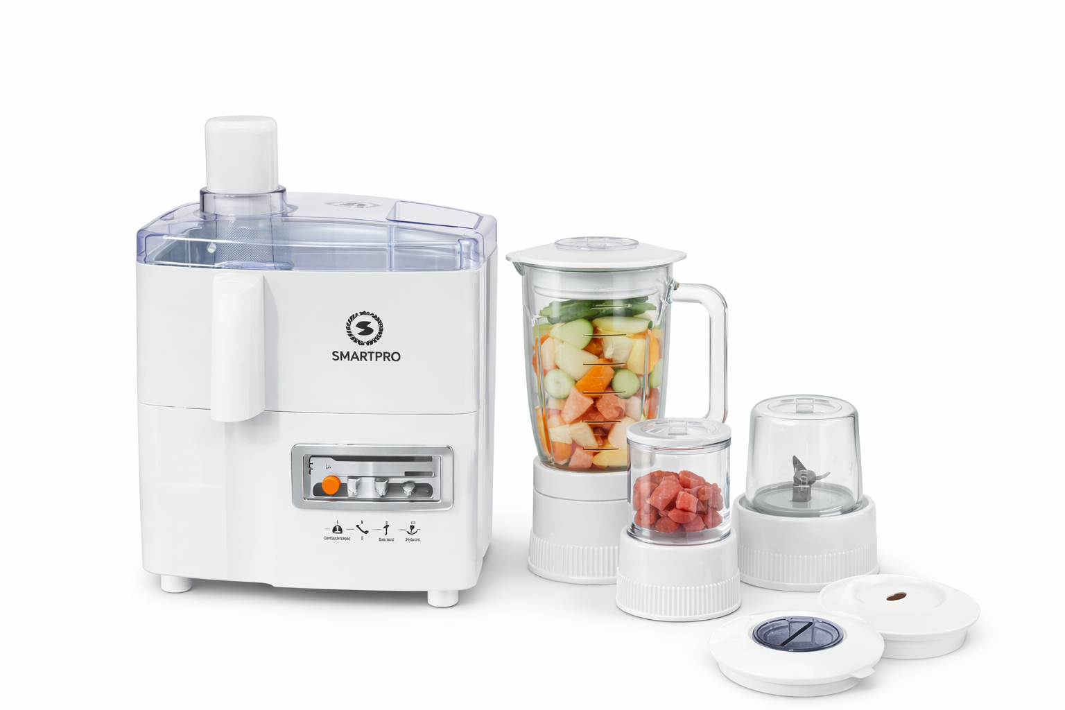 SmartPro 4-in-1 Juice Extractor, Juicer, Blender, Chopper and Grinder (1000W) Multi-Function Kitchen Machine SJR-41W