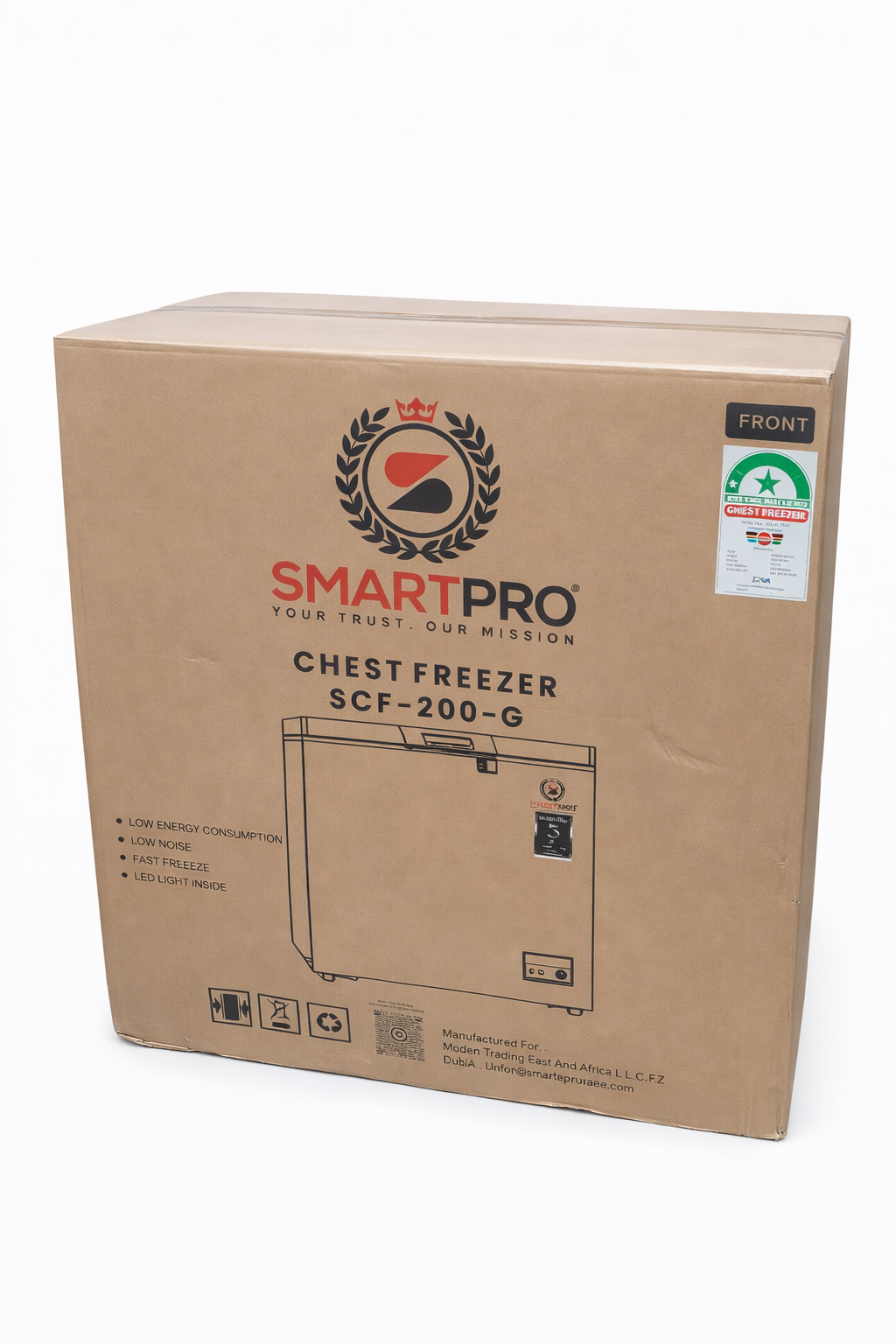 Smartpro Chest Freezer 170 Litres SCF-200-G with Cool Pack, Fast Freezing, Energy Saving, Low Noise