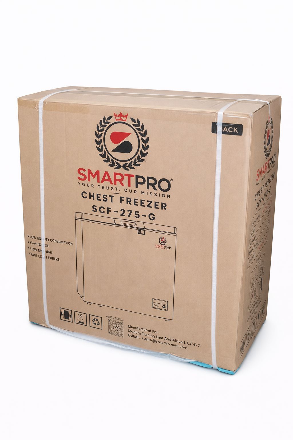 Smartpro Chest Freezer 225 Litres SCF-275-G with Cool Pack, Fast Freezing, Energy Saving, Low Noise