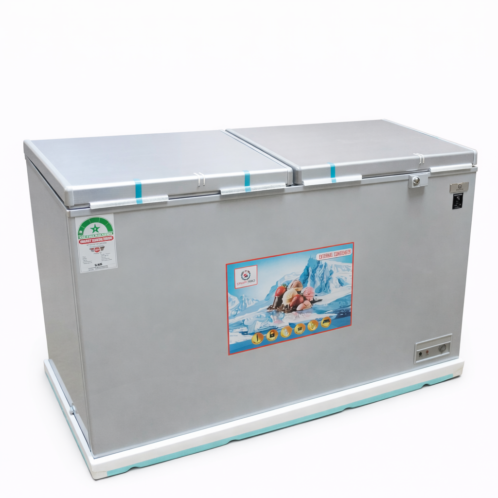 Smartpro Chest Freezer 450 Litres SCF-500G Double Door with Cool Pack, Fast Freezing, Energy Saving, Low Noise