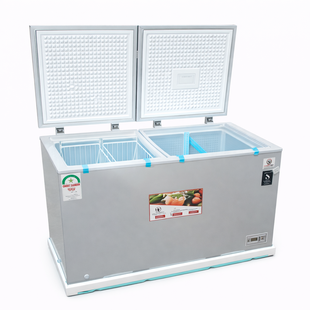 Smartpro Chest Freezer 450 Litres SCF-500G Double Door with Cool Pack, Fast Freezing, Energy Saving, Low Noise