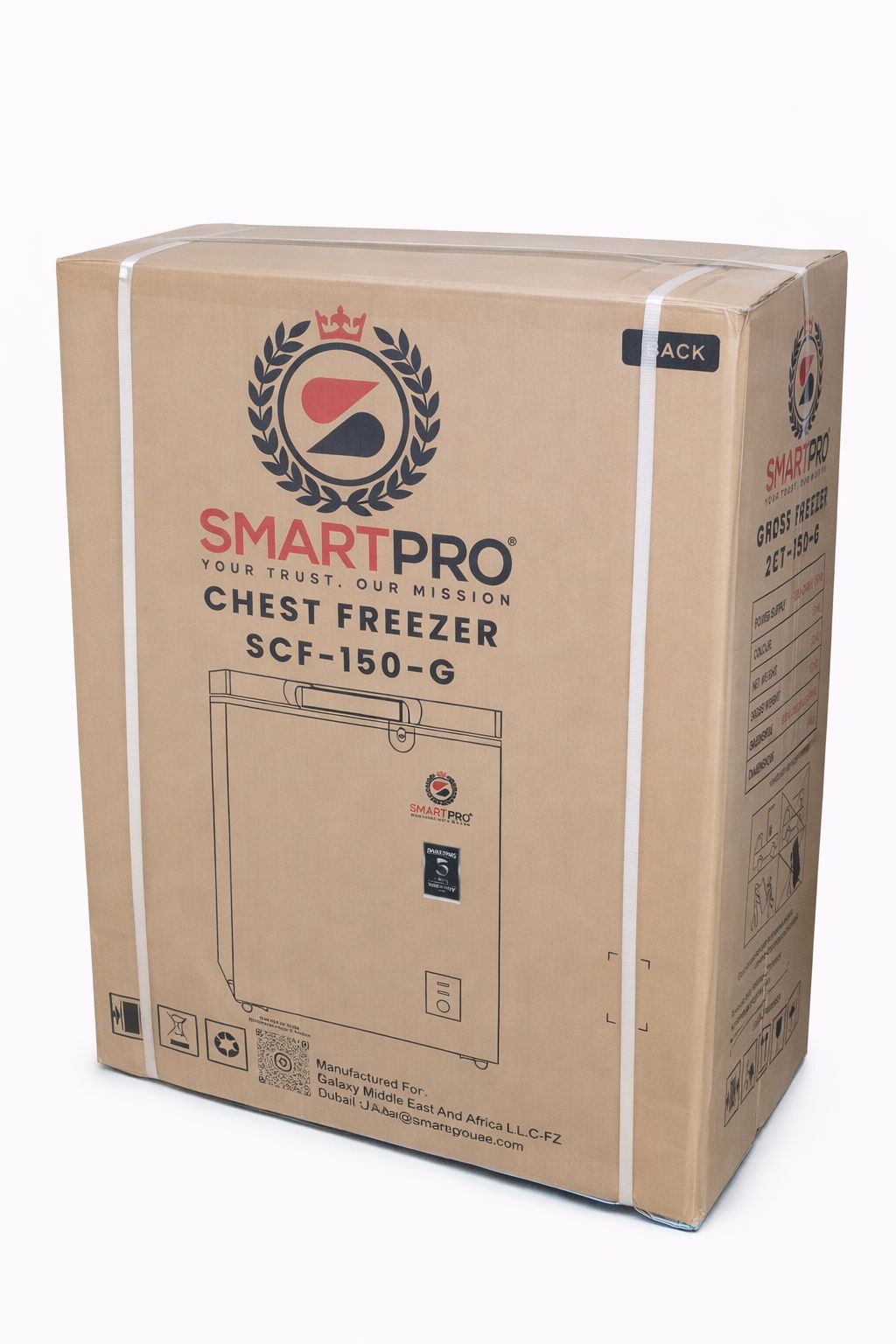 Smartpro Chest Freezer 110 Litres SCF-150G with Cool Pack, Fast Freezing, Energy Saving, Low Noise