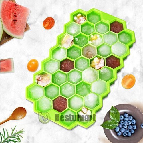 Unbreakable Silicone Ice Cube Maker Tray+Top Cover