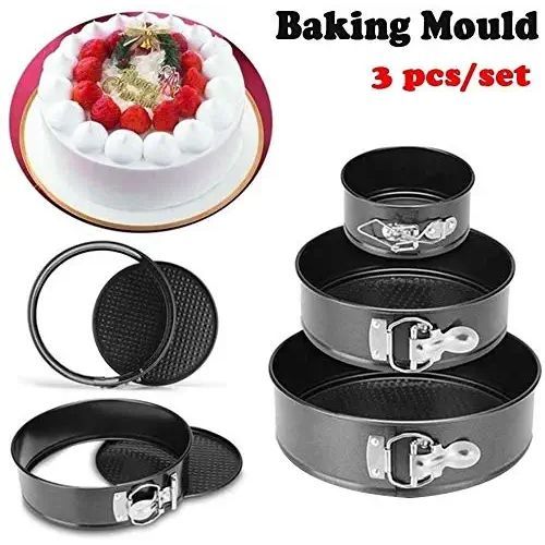 Non-Stick Round Cake Baking Tins Set18,22& 26cms-3 Pieces