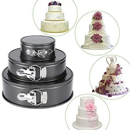 Non-Stick Round Cake Baking Tins Set18,22& 26cms-3 Pieces