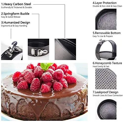 Non-Stick Round Cake Baking Tins Set18,22& 26cms-3 Pieces