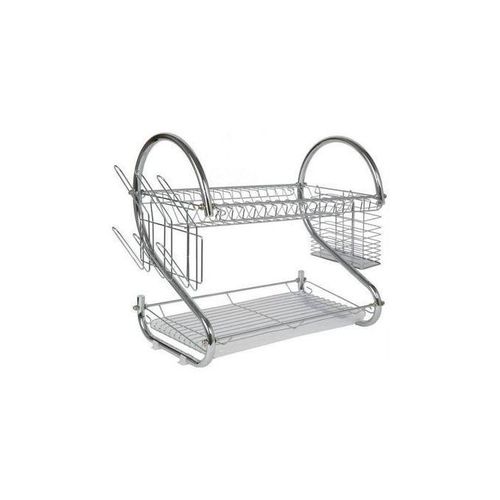 Stainless Steel Dish Rack 2 Tier - Space Saver Dish Drainer Drying Holder Sliver