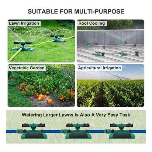 3 Arm 360⁰ Auto-Rotating Water Garden Sprinkler