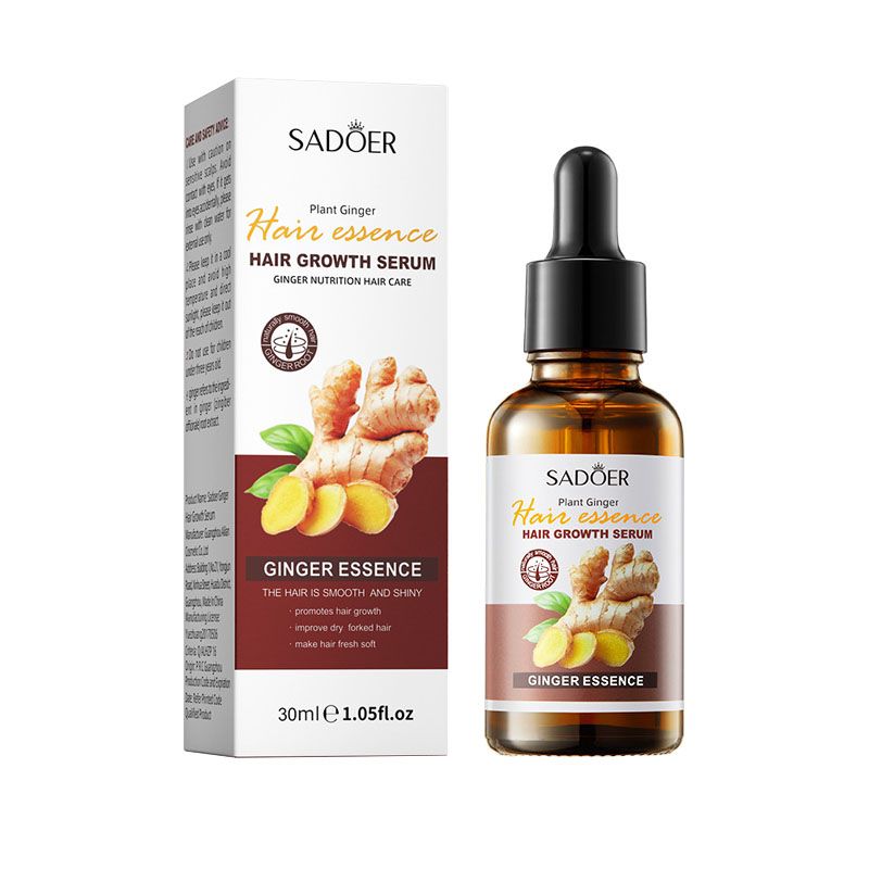 Ginger Hair Growth Serum Anti Hair loss Baldness Fast Regrowth Hair Care Oil Repair Damaged Hair Scalp Treatment For Women Men - SADOER-