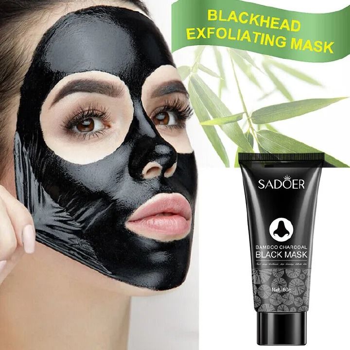 Bamboo Charcoal Peel Off Cleansing Mud Mask, Blackhead Cleansing, Pore Cleanser, Great For Oily Skin, Face Mask For Women And Men - SADOER-
