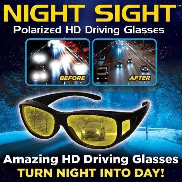 New Classic Anti-Glare Night Vision Goggles Men Women Polarized Yellow Lens Sunglasses Night Driving Glasses UV400  -