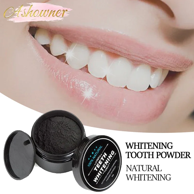 30g Teeth Whitening Powder Charcoal Oral Care Natural Activated Charcoal Dental Whitener Powder Oral Hygiene Whitening Kit-