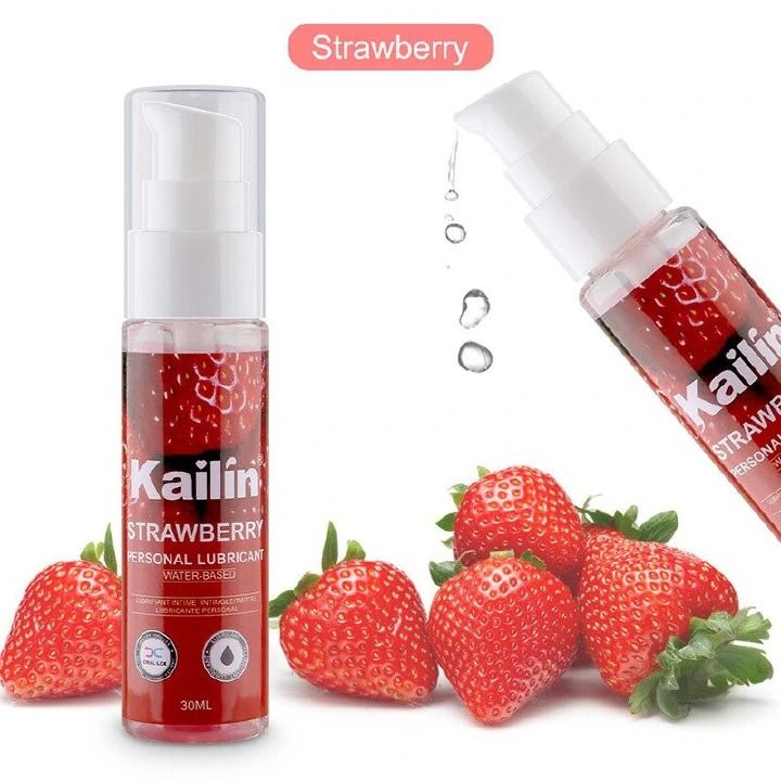 30ml Strawberry Flavor Edible Lubricant for Anal Vaginal Oral Sex Silicone Lubricating Oil Adult Sex Products Body Massage Gel - Kailin -