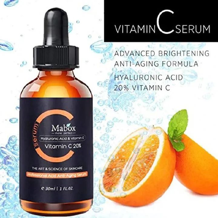 30ml Vitamin C Hyaluronic Acid  Beauty Face Serum Essence Hyaluronic Acid Lighten Age Black Spots Sunburn Anti-oxidation Wrinkle Remove Shrink Pore Skin Care Brighten Skincare Mabox -
