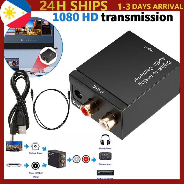 Digital To Analog Audio Converter 3 5mm Suitable For TV Audio Digital Coaxial Fiber Optic Analog Output Converter -