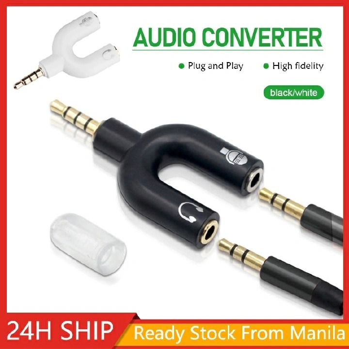 3.5mm Headphone Stereo Audio Splitter 3.5 mm Audio Microphone to 4 Pole Jack Aux Adapter for 4 pin 3.5mm Plug Earphone -