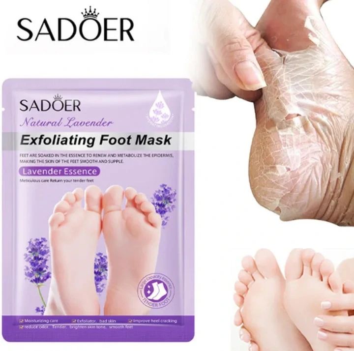 Exfoliating Feet Mask Sock Exfoliation Scrub for Feet Mask Remove Dead Skin Moisturizing Pedicure Anti Crack Foot Patch Spa - SADOER -