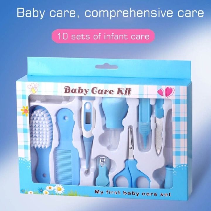 10 Pieces/Set Baby care kit, newborn beauty and nail kit, baby careKIT nail clippers, hair brush tools -