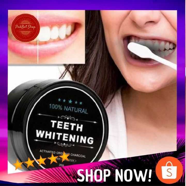 Teeth Whitening Oral Care Wood Natural Activated Charcoal Toothpaste Breath Tartar Coconut Powder Freshen -