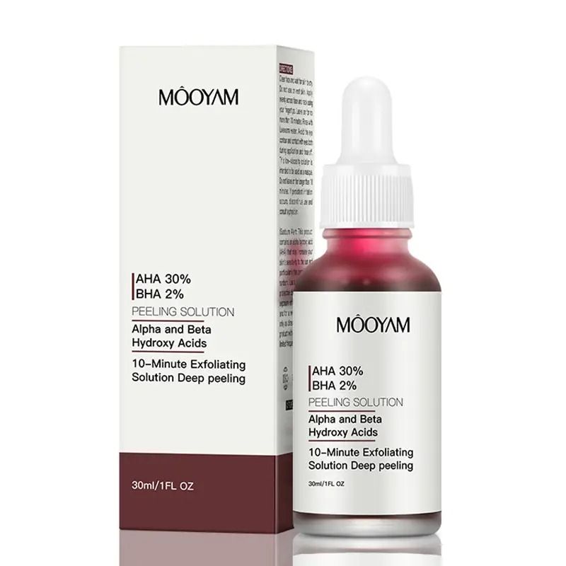 Original Peeling Sotution AHA 30%+ BHA 2% Acne Treatments Facial Serum Removal Pimples Blackhead Exfoliating Shrink Pores 30ml - MOOYAM -