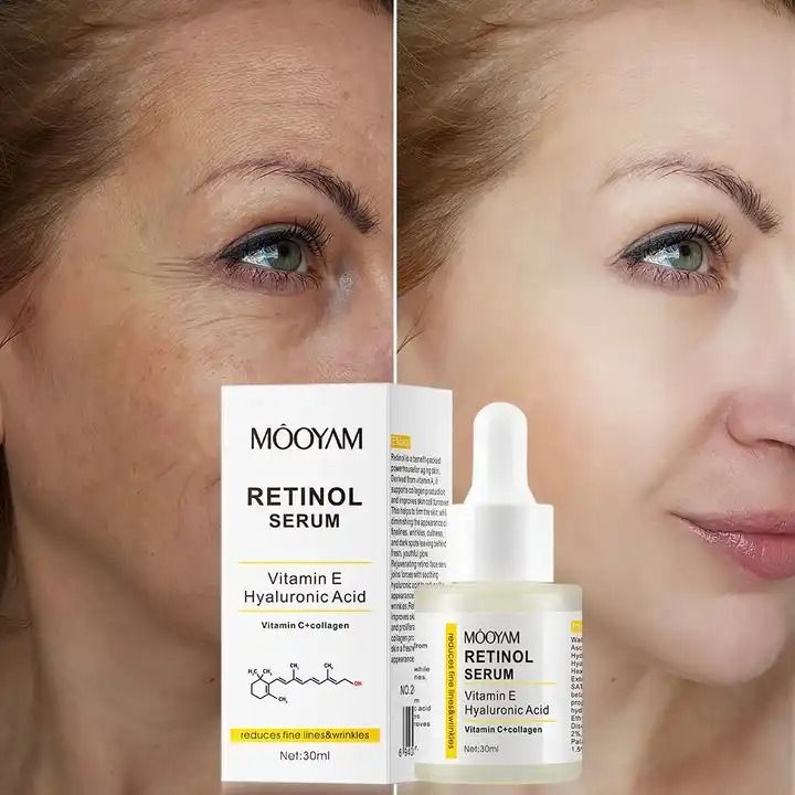 Retinol Anti-Wrinkle Essence With Hyaluronic Acid Facial Serum Fade Dark Spots Aging Face Lift Tightening Reduce Eye Finelines New - MOOYAM -