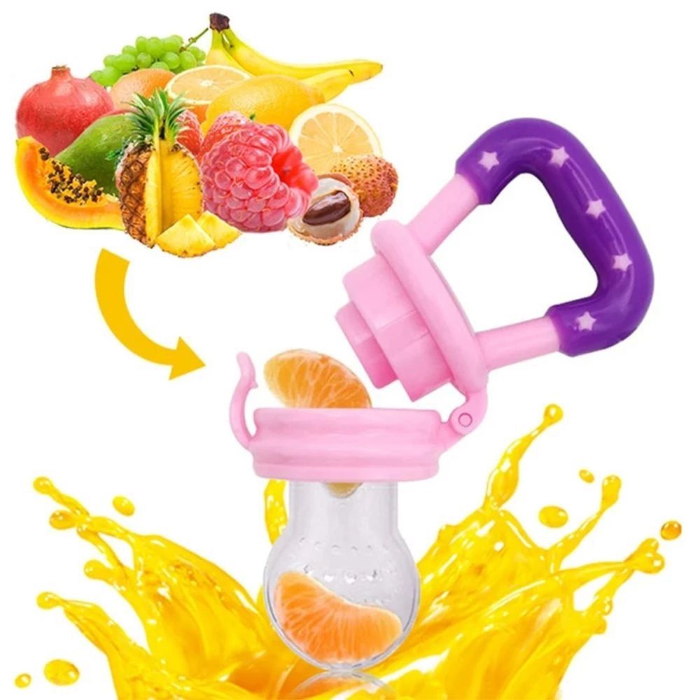 Baby Fruit Pacifier Vegetable Teether Fresh Food Supplement Toys Infant Fruit Teething Silicone Pouches for Toddlers Kids Boy Girl -