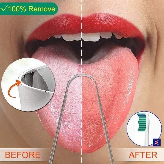 Stainless Steel Tongue Scraper Reusable Tongue Brush Cleaning Scraper Oral Care Keep Fresh Breath Improve Oral Hygiene Tongue Cleaner Tools -