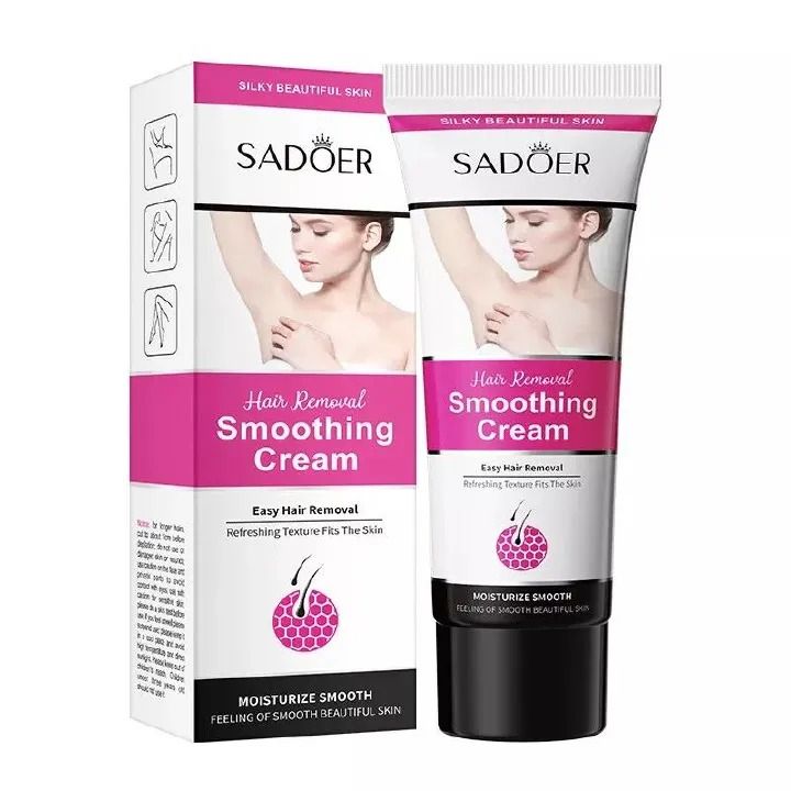Hair Removal Cream for Women & Men, Depilatory Cream for Bikini Pubic & Intimate Areas Legs Arms Underarms - Fast, Painless, Soothing to Remove Unwanted Body Hair - SADOER -