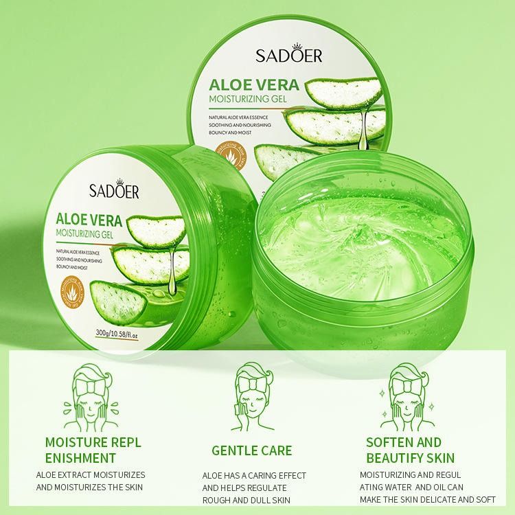 100% Aloe Vera Gel Soothing & Moisture Cream 300g For Face And Body organic pure aloe vera gel Hydrating, Fast Absorbing,- SADOER -