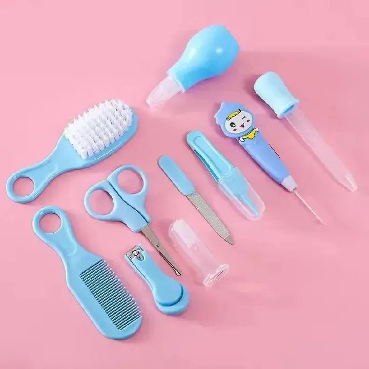 Baby Care Gromming Kit 10 In 1 For Kid Clean Care Supplies For Kid Nail Clippers Comb Cleaning Brush Brush Teether Toothbrush Baby Essentials -