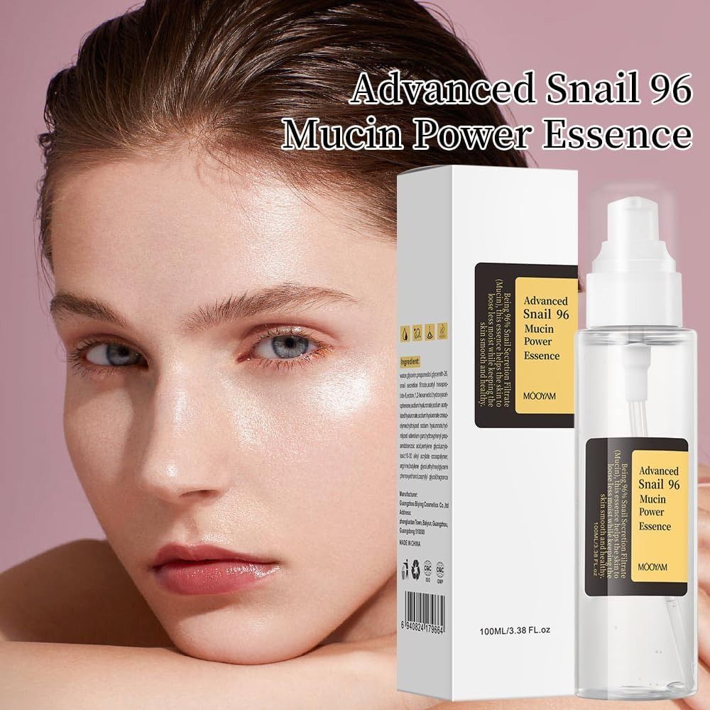 Best Seller Anti-aging Snail 96 Essence, Daily Moisturizer and Hydrating Serum for Face with Snail Secretion Filtrate,Brightening Skin Tone Korean Skin Care  100ml- MOOYAM -