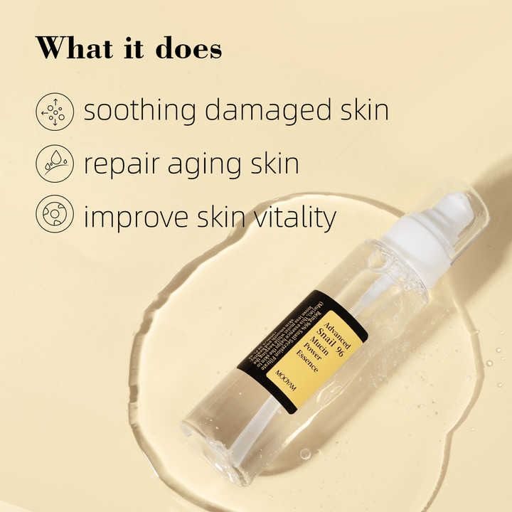 Best Seller Anti-aging Snail 96 Essence, Daily Moisturizer and Hydrating Serum for Face with Snail Secretion Filtrate,Brightening Skin Tone Korean Skin Care  100ml- MOOYAM -